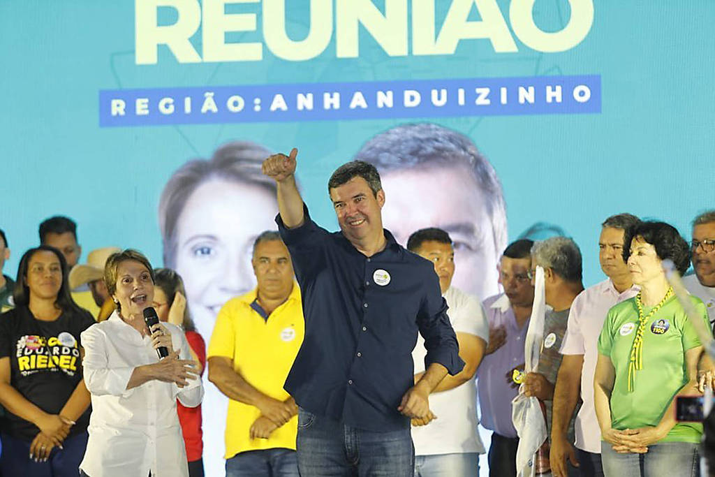 Entre os candidatos, 13.096 votos (60,60%) para Eduardo Riedel (PSDB) - Reprodução Redes Sociais