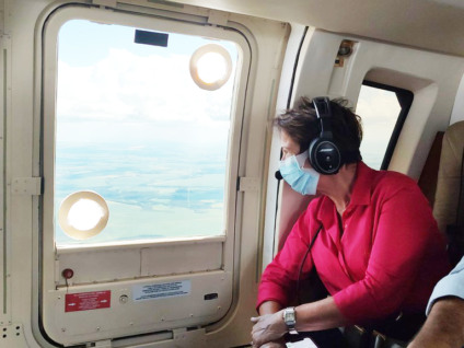 Ministra da Agricultura sobrevoa áreas críticas que sofrem com a estiagem - Reprodução Assessoria Ministra da Agricultura sobrevoa áreas críticas que sofrem com a estiagem - Reprodução Assessoria
