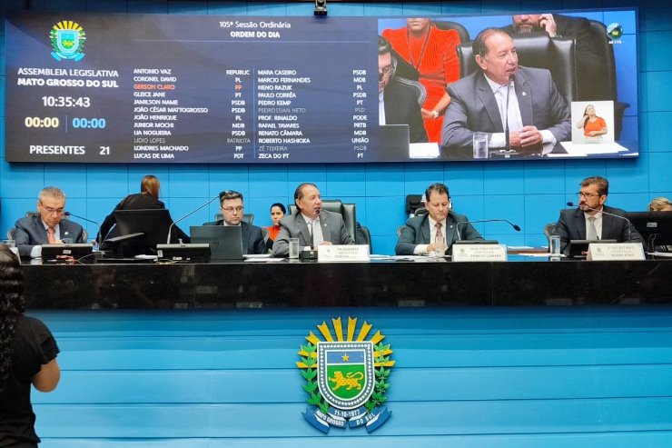 Cinco Projetos de Lei foram votados durante a sessão plenária desta quinta-feira (23) na Assembleia Legislativa de Mato Grosso do Sul - Foto: Reprodução/Alems