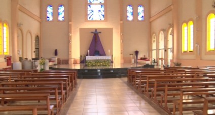 Missas e cerimônias de Páscoa são realizadas na Igreja Matriz Sagrado Coração - Reprodução/TVC