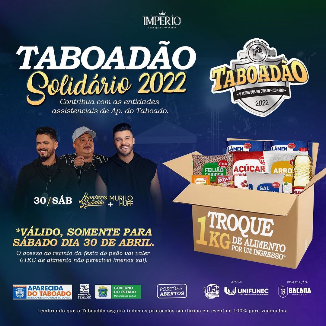 Bacana Produções e Cultura FM realizam a 2ª ediçao do Taboadão Solidário - Bacana Produções