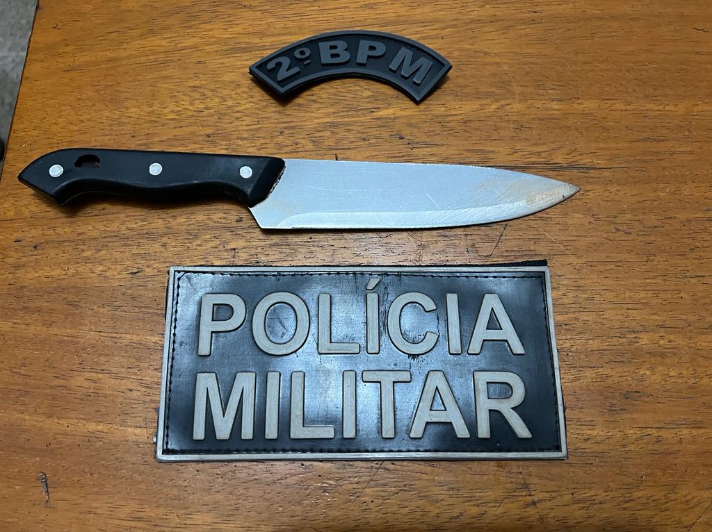 Faca utilizada na ação - Divulgação/ Polícia Militar