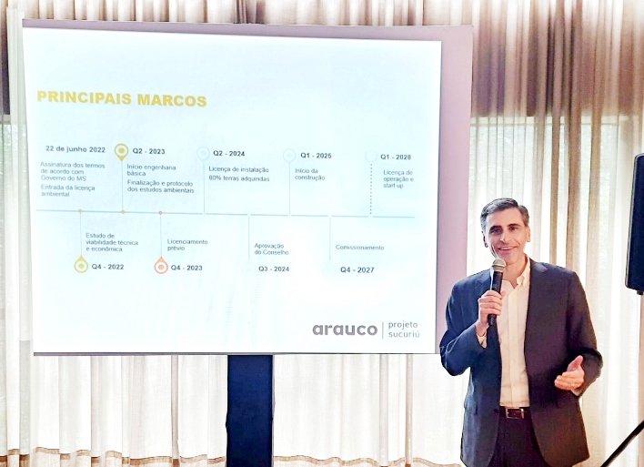 O anúncio da segunda linha de produção foi confirmado nesta semana pelo CEO da Arauco, Carlos Altimiras - Divulgação/Assessoria