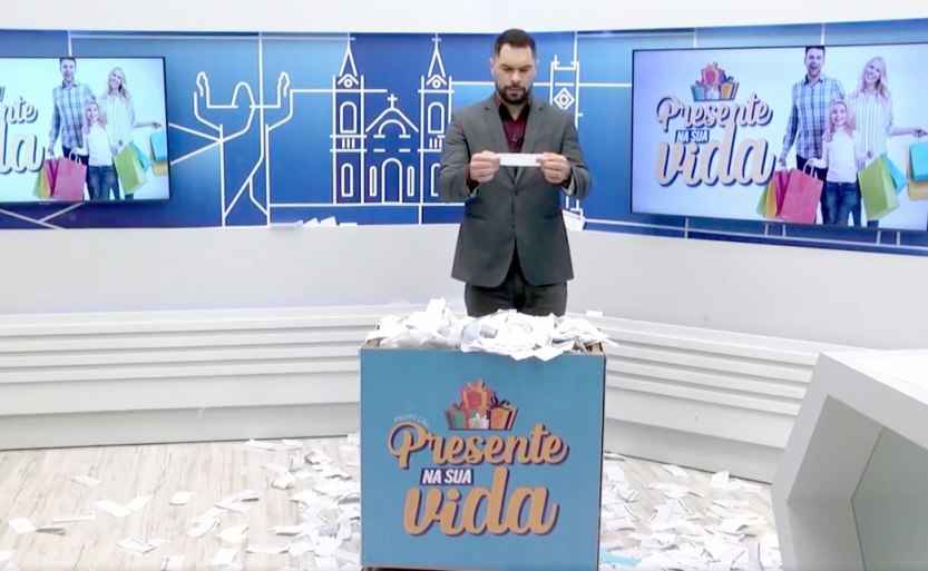 Sorteio foi realizado ao vivo, durante o noticiário TVC Agora, canal 13.1 HD - Reprodução/TVC