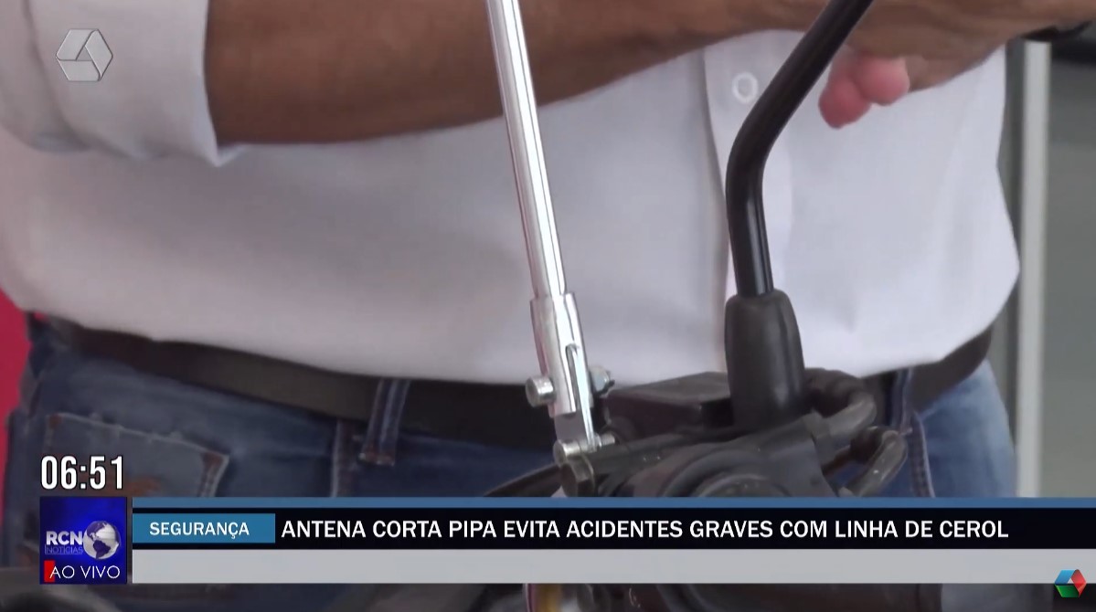 Antena corta pipa evita acidentes graves com linha de cerol