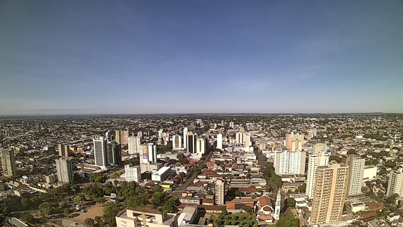 Em Campo Grande, os termômetros devem registrar de 25°C a 36°C - Foto:Reprodução/Clima Ao Vivo - Campo Grande