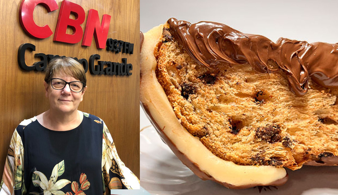 Empresária Josie Bennati, ao lado o exclusivo panetone com 'chocolate nutelino' - Fotomontagem/CGB-CG