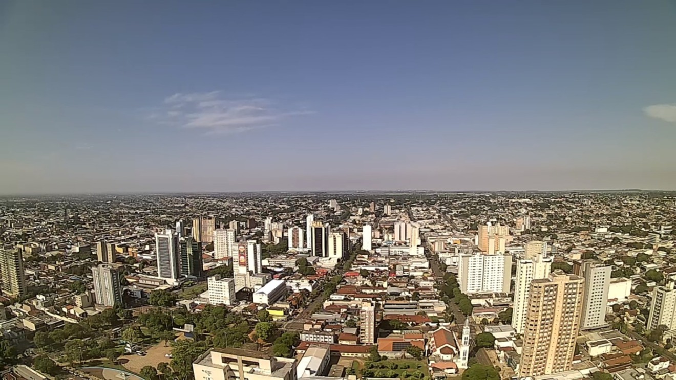 Em Campo Grande, a temperatura mínima deve ser de 26°C e máxima de até 36°C - Foto:Reprodução/Clima Ao Vivo - Campo Grande