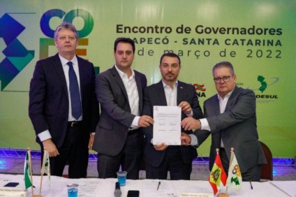 O secretário da Semagro, Jaime Verruck, representou MS na reunião de alinhamento do Codesul para combate ao desmatamento. - Foto: Maurício Vieira/Secom Santa Catarina