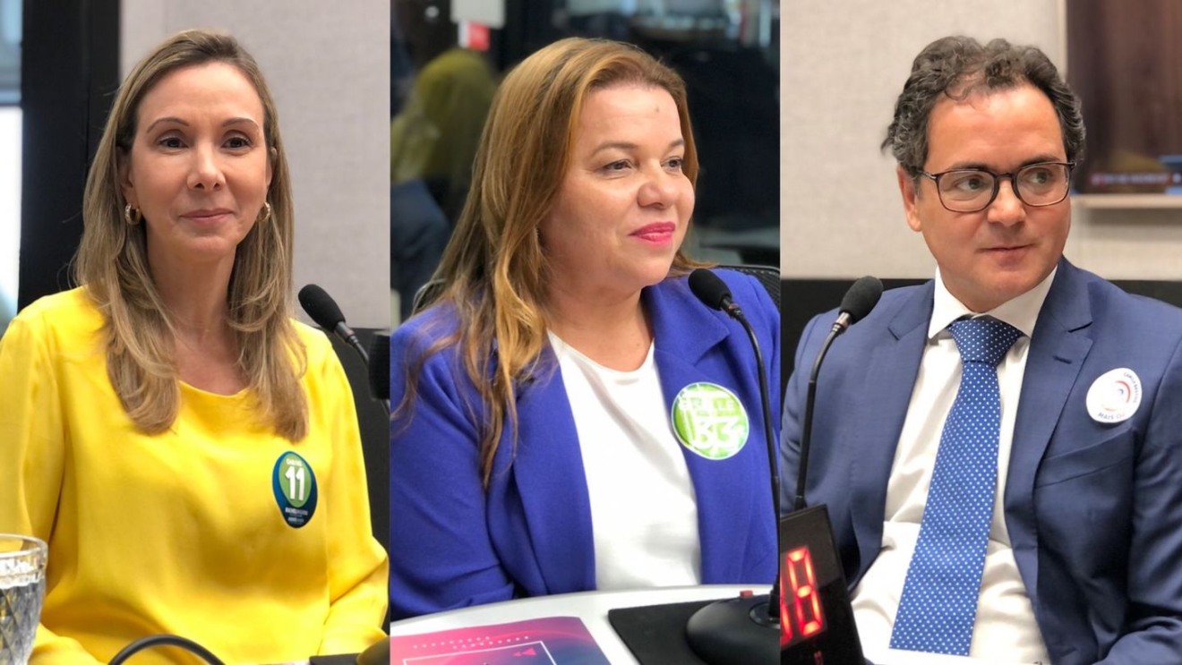 Bitto Pereira, Giselle Marques e Rachel Magrini discutiram propostas ao vivo na Rádio CBN Campo Grande. - Foto: Isabelly Melo