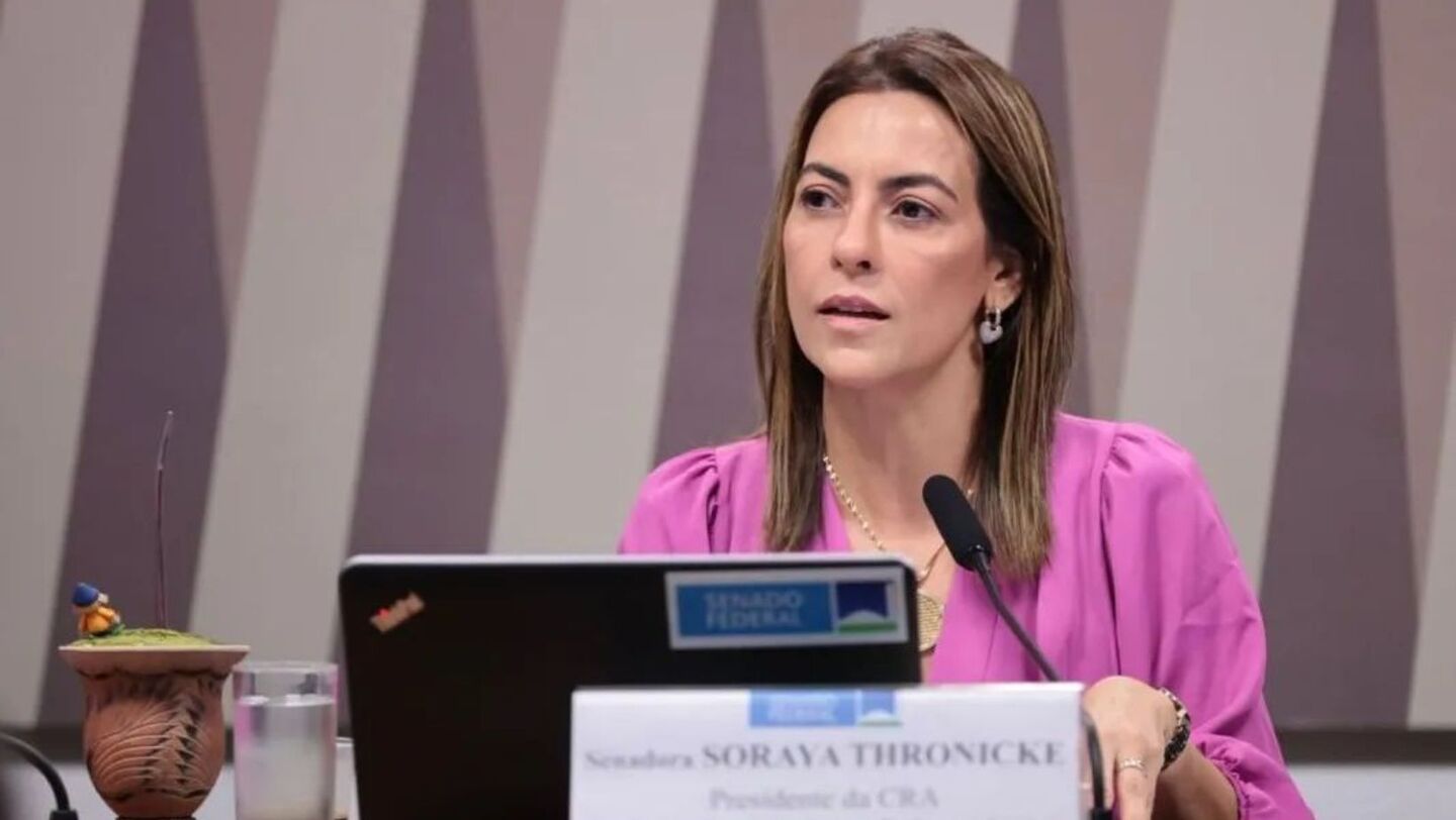 Soraya Thronicke (União Brasil) durante coletiva no Salão Azul do Senado - Foto: Reprodução/Redes Sociais