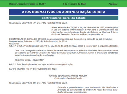 Resolução, publicada dia 1º de fevereiro, altera as diretrizes do ano de 2022 - Foto: Print Screen Resolução, publicada dia 1º de fevereiro, altera as diretrizes do ano de 2022 - Foto: Print Screen