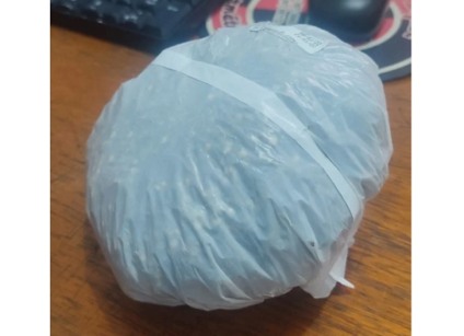 Os policiais localizaram dois pacotes de 144 e 158 gramas de maconha - PMMS