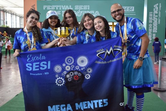 O feito inédito foi realizado pela equipe MegaMentes, da Escola Sesi de Dourados - Foto: Divulgação/SESI