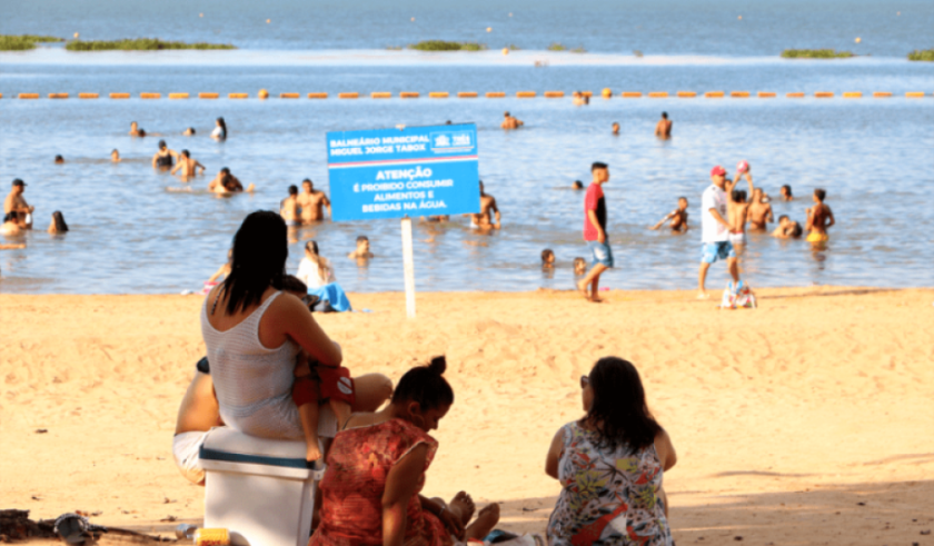 A captura ocorreu na área de banho do balneário. - Arquivo/JPNews