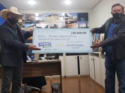 Parlamentar entregou um cheque simbólico no valor liberado para o município - Arquivo/JPNews