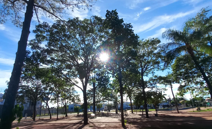 Dia ensolarado e com temperatura máxima chegando aos 38°C