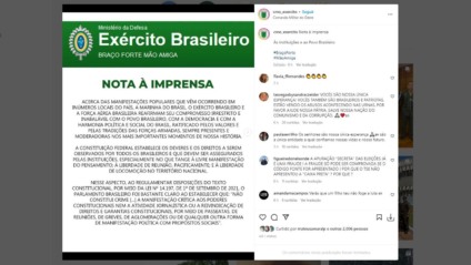Em nota, a Instituição nacional defendeu a livre manifestação, mas sem ferir o direito de outras pessoas - Foto: Reprodução/Instagram CMO