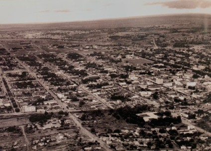 Vista aérea de Campo Grande na década de 1960. - Foto: Reprodução/Arca