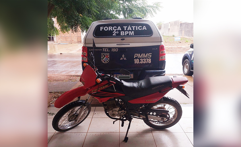 Motocicleta foi furtada no início de junho na cidade de Andradina (SP) - Divulgação/2°BPM