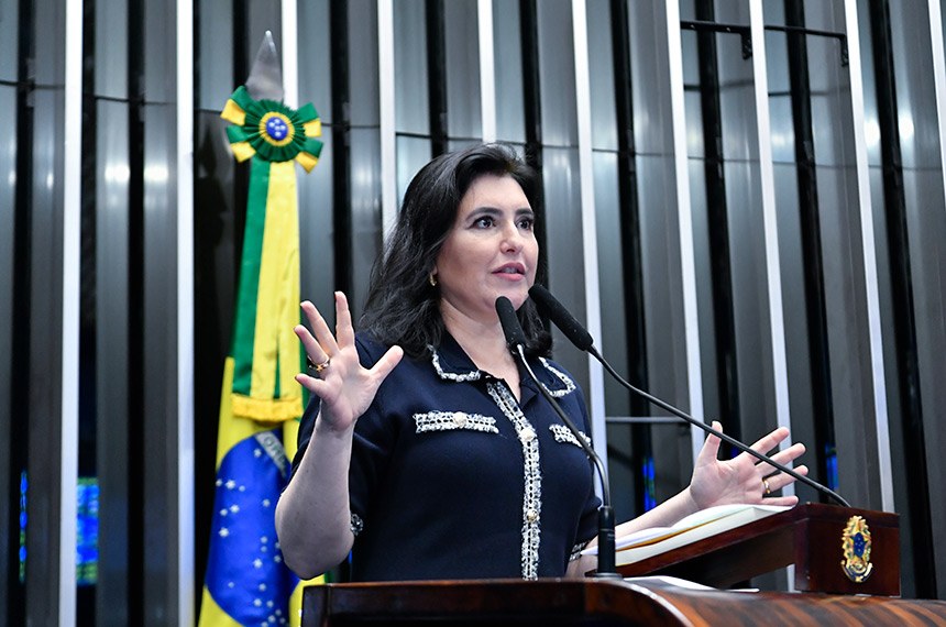 Senadora Simone tebet (MDB) discursando no Senado federal - Senado/Divulgação