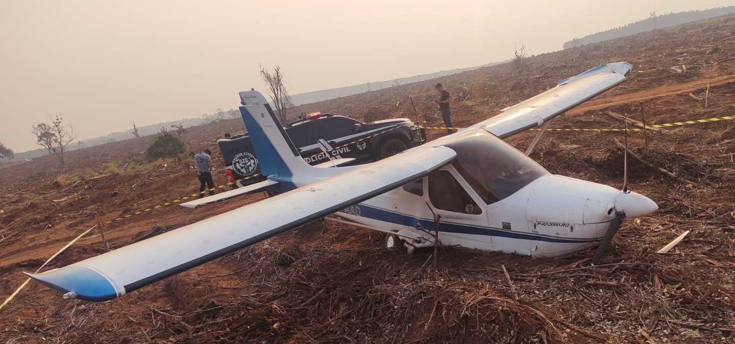 A aeronave foi apreendida pela SIG até a conclusão das investigações. - Divulgação/ Polícia Civil