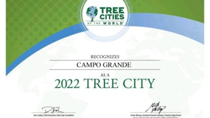 O titulo é concedido anualmente pela Arbor Day Foundation e pela ONU. Nesta edição foram comtempladas 168 cidades de 21 países. No Brasil o número saltou de oito cidades nomeadas para 20, um crescimentos de 250% - Foto:Divulgação/PREFCG