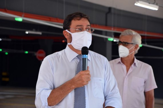 Sérgio Longen em coletiva de imprensa sobre o projeto de Lei para a compra do imunizante - Foto: Divulgação Fiems