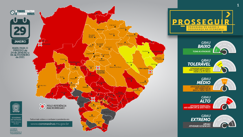 Governo atualiza grau de risco dos 79 municípios - Divulgação