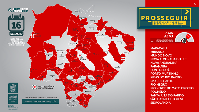 Mapa situacional referente à 50ª semana epidemiológica foi atualizado na quinta-feira - Reprodução