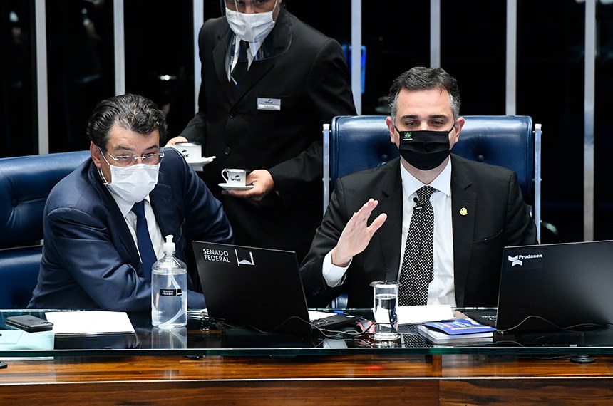 Senador Eduardo Braga/ Presidente do Senado Rodrigo Pacheco - Foto: Agência Senado