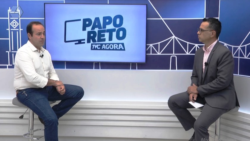 O candidato a deputado estadual pelo PL, Lucio Lagemann, foi entrevistado no TVC Agora. - Reprodução/TVC