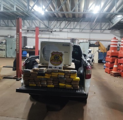 Homem é preso escondendo cocaína em ar-condicionado - Foto: Divulgação/Policia Federal
