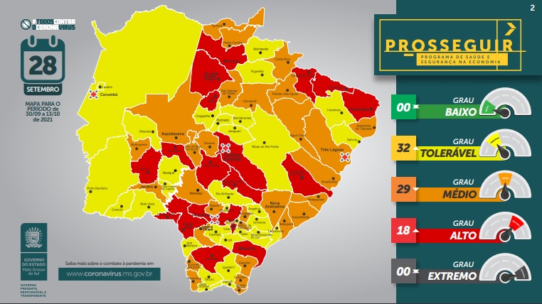 Novo mapa vigora até 13 de outubro - Foto: Reprodução