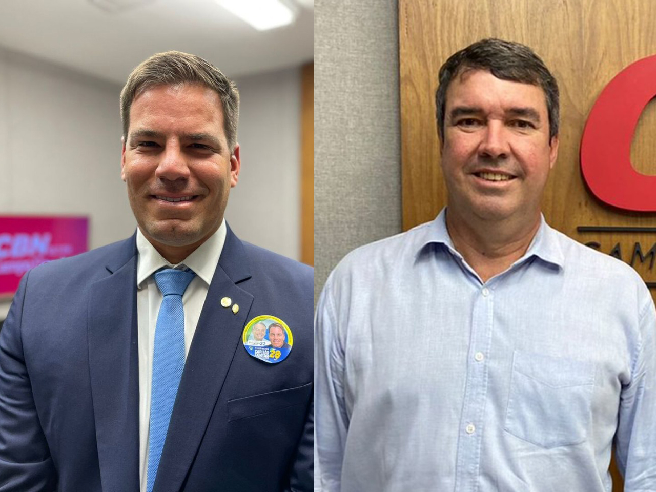 Capitão Contar (PRTB) e Eduardo Riedel (PSDB) na corrida ao governo - Arquivo CBN/CG