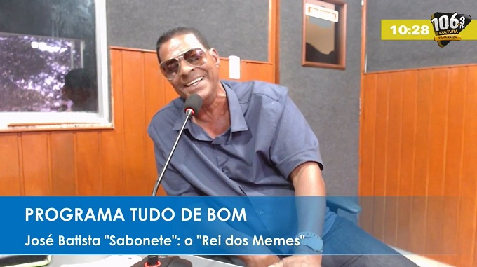 José Batista "Sabonete", o "Rei dos Memes", em entrevista nos estúdios da Rádio Cultura FM - Arquivo/RCN67