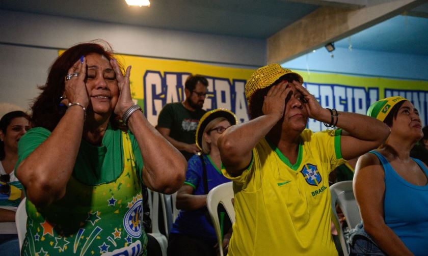 Tensão e tristeza marcaram a torcida que viu o Brasil ser eliminado diante da Jamaica. - Divulgação/Agência Brasil