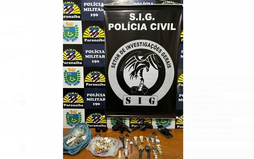 A Polícia Civil não descarta o envolvimento de outras pessoas no crime - Polícia Civil/SIG