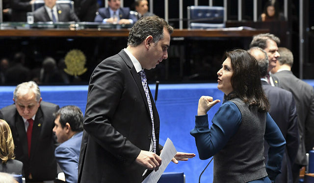 Simone Tebet / Rodrigo Pacheco - Agência Senado