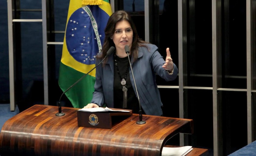 Senadora de Mato Grosso do Sul conversou com os jornalistas Adilson Trindade, Marcus Moura e Ingrid Rocha - Divulgação/Agência Senado