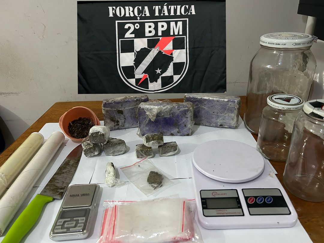 Boca de fumo funcionava na rua G, no bairro Nova Três Lagoas. - Divulgação/Polícia Militar