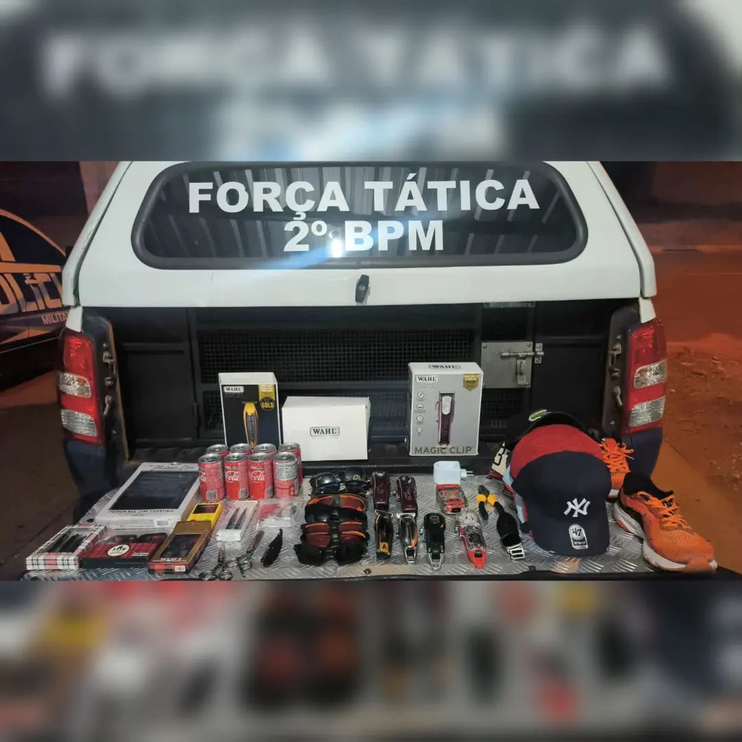 Com dupla foram encontrados produtos subtraídos de barbearia