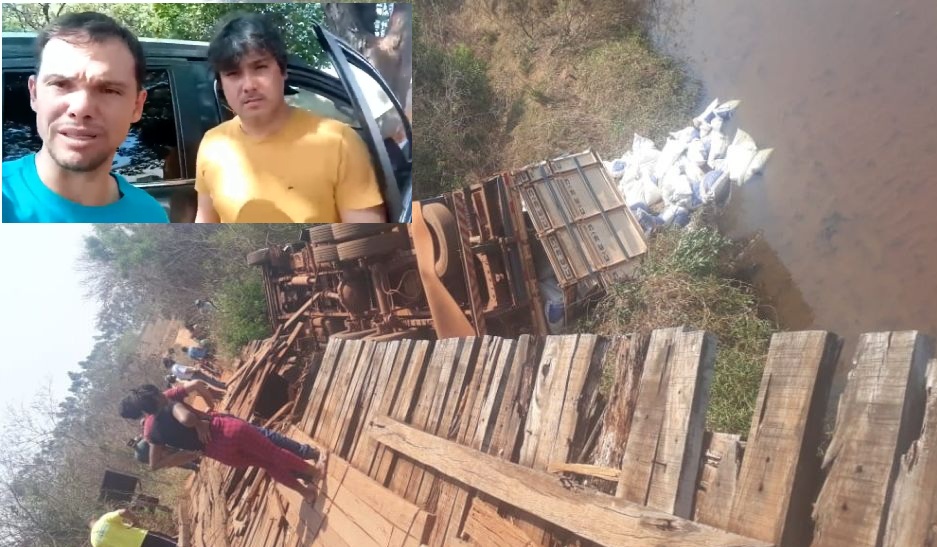 Prefeito grava vídeo em reação a acidente com vítima fatal em desabamento de ponte de madeira em distrito de Paranaíba - Arquivo/RCN67