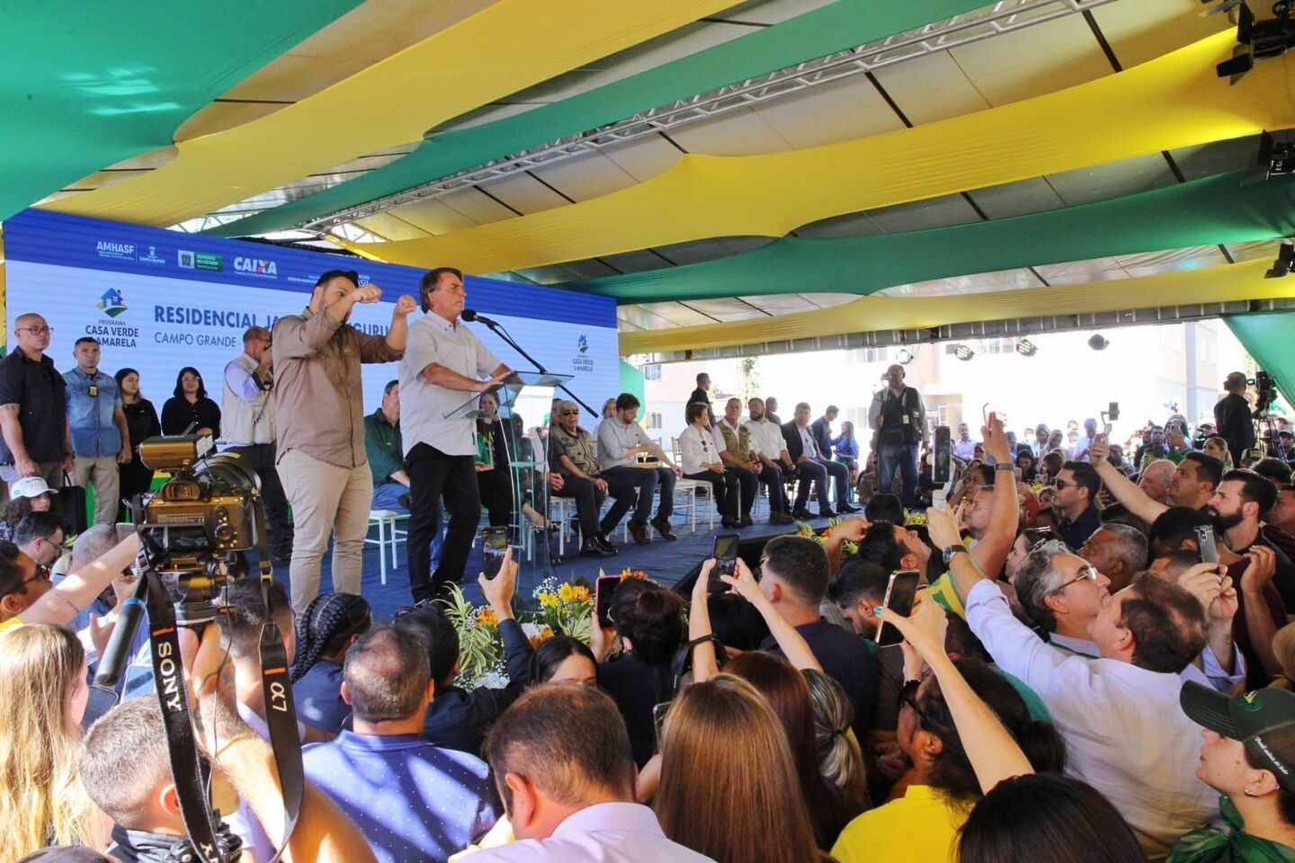 Riedel e Contar marcaram presença durante toda a visita do presidente - Foto: Assessoria Tereza Cristina