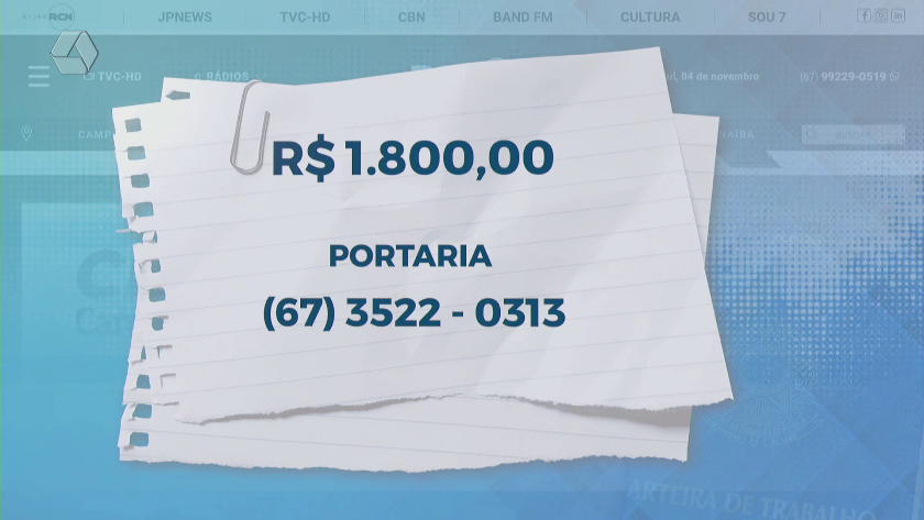 Os salários vão entre R$ 1.550,00 e R$ 2.200,00. - Reprodução/TVC