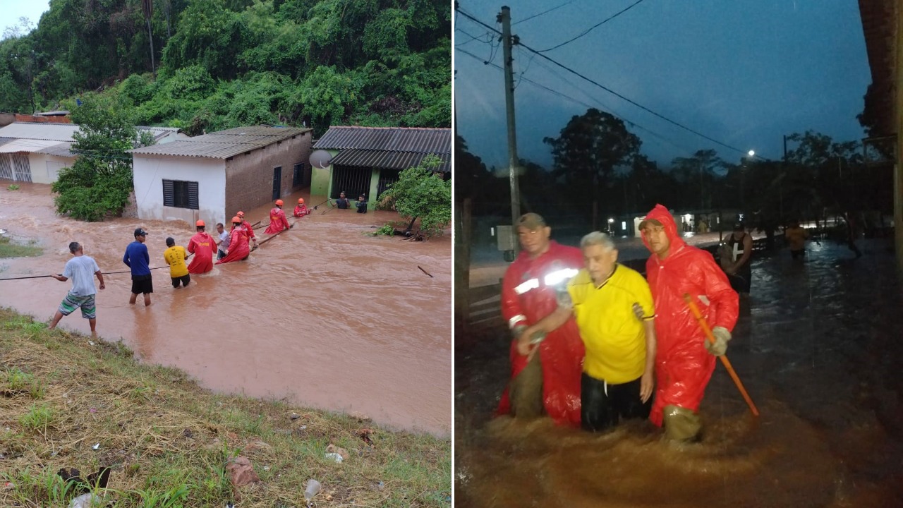 Resgates começaram durante a madrugada e seguem até o momento - Reprodução/Corpo de Bombeiros