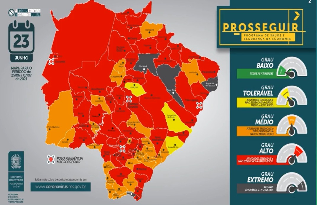 Paranaíba é um dos municípios que permanecem com a classificação vermelha no programa. - PROSSEGUIR- REPRODUÇÃO