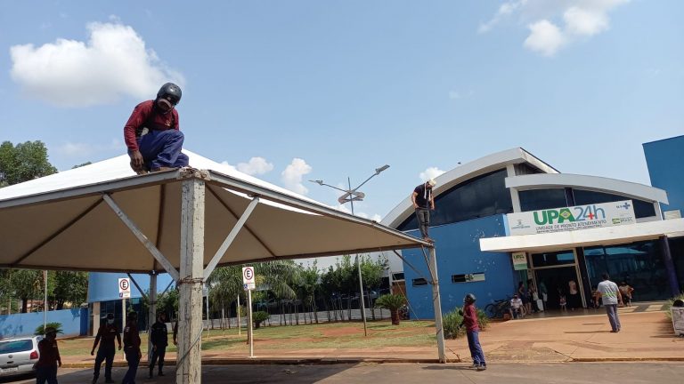 Capital começa instalação de tendas para atendimento de H3N2 - Foto: Prefeitura de Campo Grande