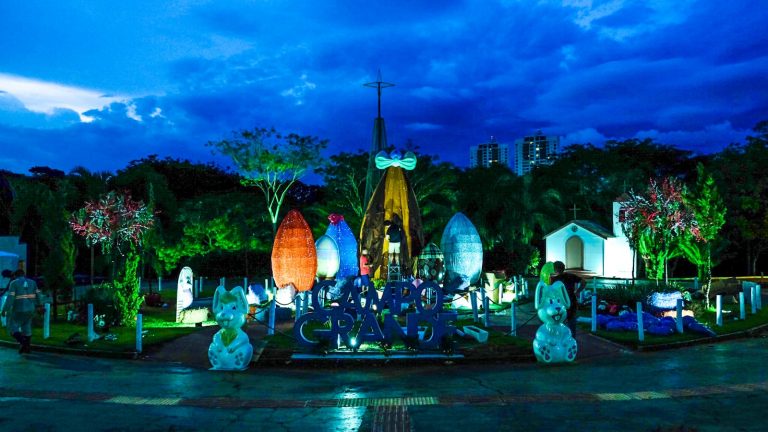 Cidade da Páscoa substitui a tradicional Cidade do Natal, e conta com 11 restaurantes e várias atrações musicais - Foto: Divulgação/Prefeitura de Campo Grande