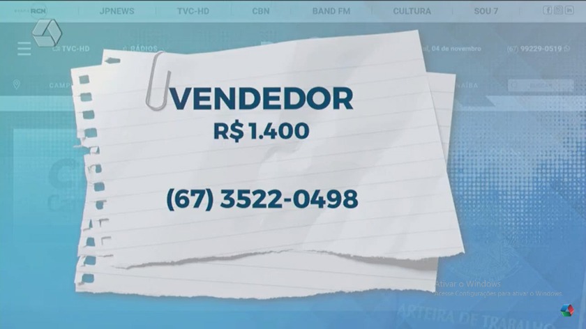 Os salários vão entre R$ 1.400,00 e R$ 1.771,00 - Divulgação/TVC